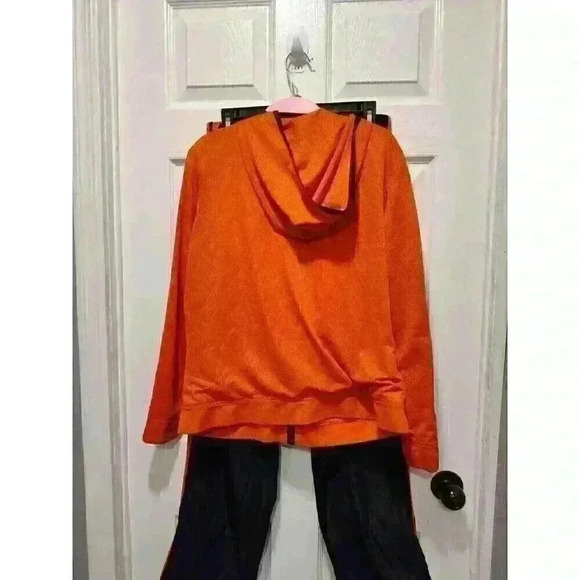 Oleg Cassini Womens Size MEDIUM Tracksuit Orange/Blue Full ZIP JACKET/PANTS - Picture 2 of 16